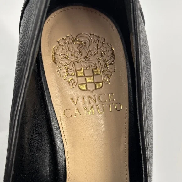 Vince Camuto Gathie size 8 Black Leather heeled loafers - Picture 2 of 12